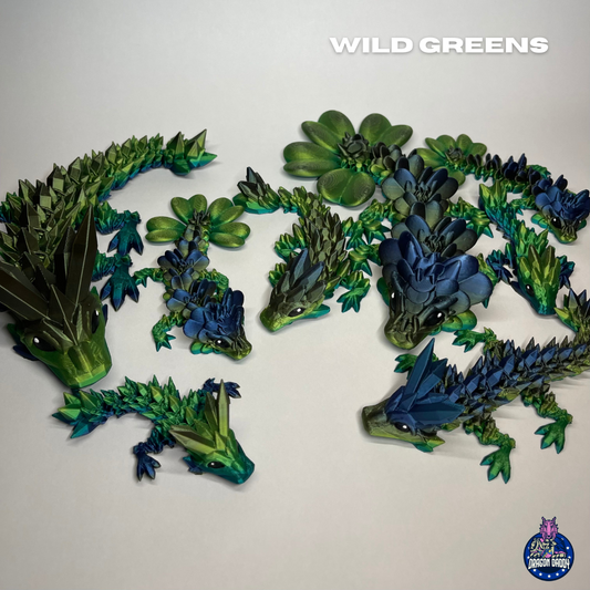 Wild Greens Rainbow - 3D Printed Dragons